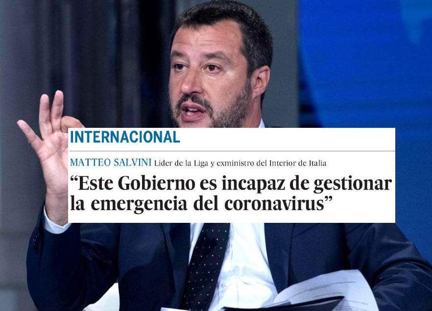 Come Salvini sta danneggiando l'Italia per fare sciacallaggio politico sul Coronavirus