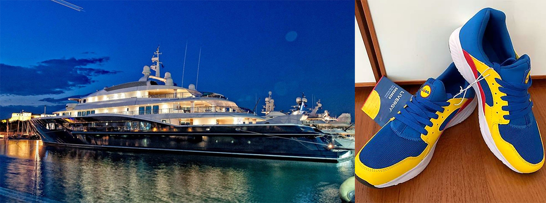 Scarpe della Lidl e yacht di lusso: una storia romantica