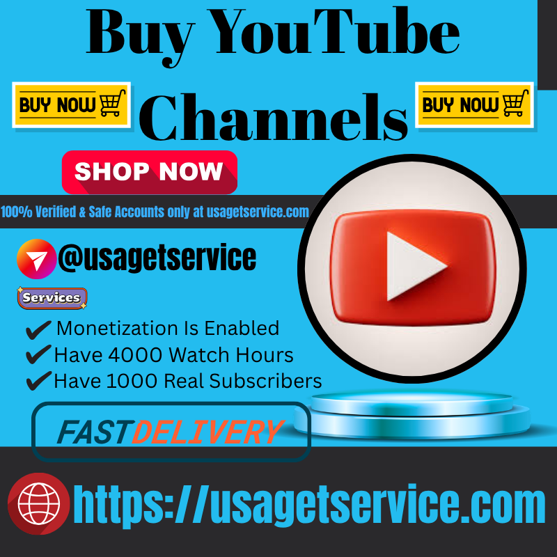 Buy YouTube Channels - Verified & Monetized Active Channels.
